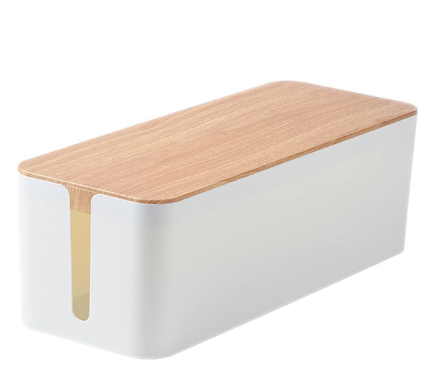 MOZOS Organizer na kable i listwy Biały Drewno KBO-LW-WOOD - 1095140 - zdjęcie